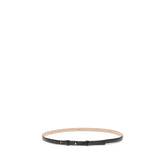 SA SU PHI Black Leather Thin Belt
